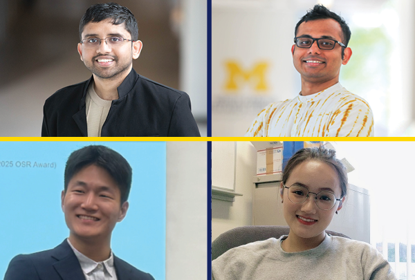 Clockwise from top left: Arkajit Ghosh, Avinava Roy, Chuqi Huang, and Wonjoon Suk.