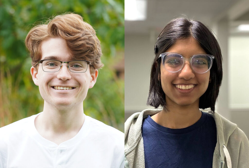 Hovden lab members Will Millsaps and Miti Shah